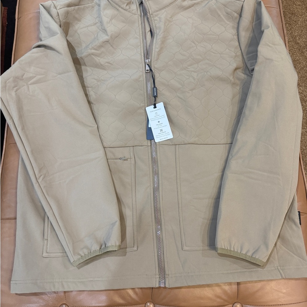 Men's Tan Quilted Jacket